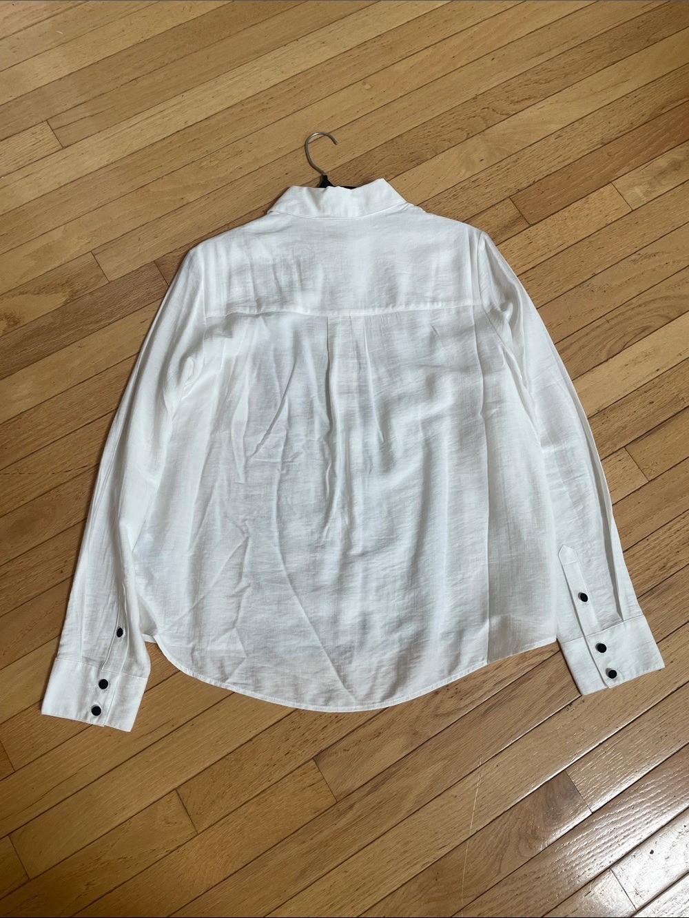 CAbi White Button-Down Shirt with Black Lace Front - Picture 2 of 2